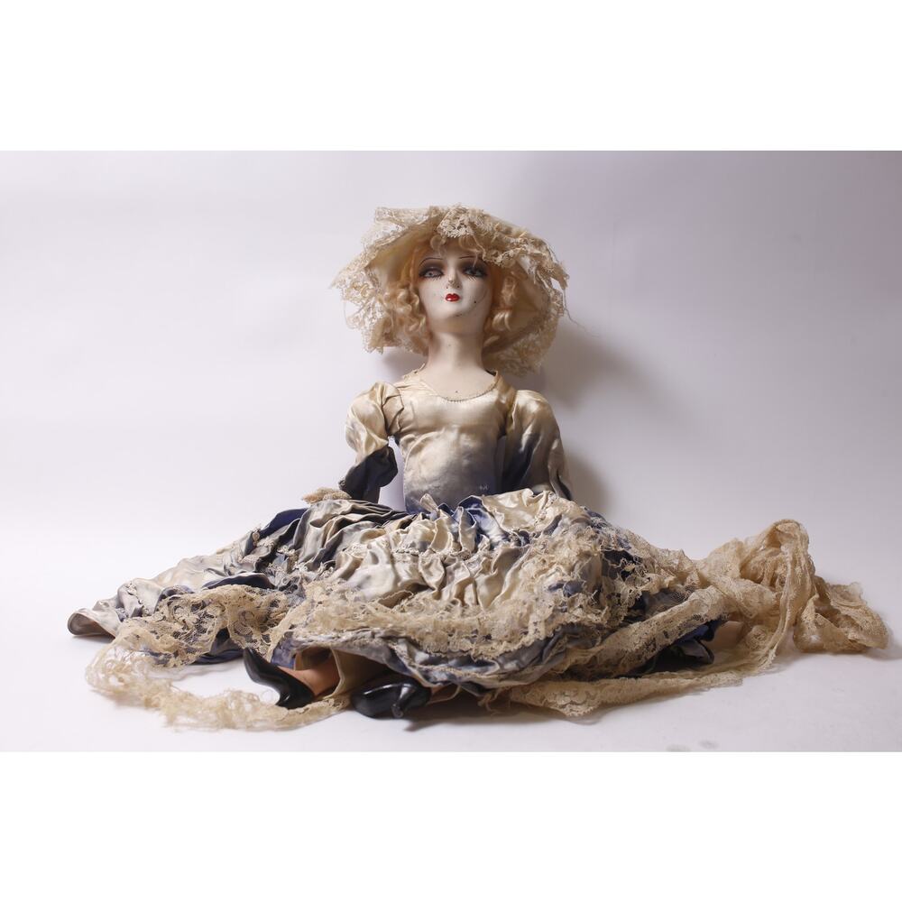 Antique Composition French Boudoir Doll Hand Painted Head FLAWED ~ 260206-WH 959